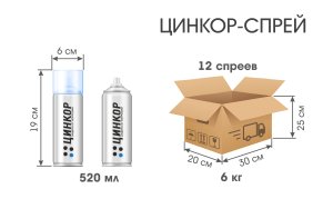 Цинкор-спрей®: купить холодное цинкование металла в аэрозольном баллончике - 520 мл